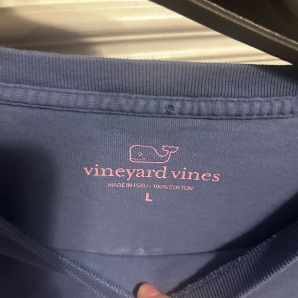 Vineyard Vines Blue Long Sleeve Tee with Pink Accents - Picture 3 of 3